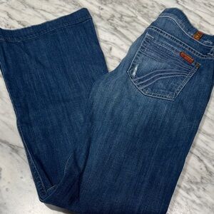 7 For All Mankind Dark Blue Flare Jeans